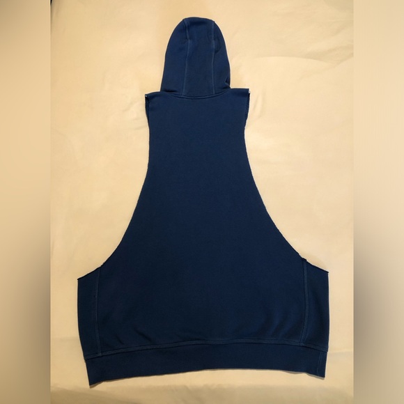 Adidas Custom Navy Blue Sleeveless Hoodie - Picture 2 of 2